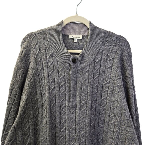 Peter Millar Wool & Cashmere Blend Cable Knit Quarter Zip Sweater Size 2X Tall - Picture 5 of 8